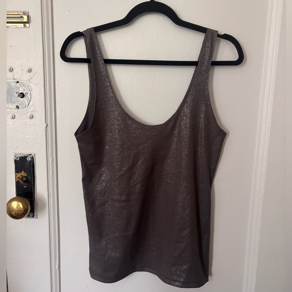 Metallic Silver Women's Tank Top
